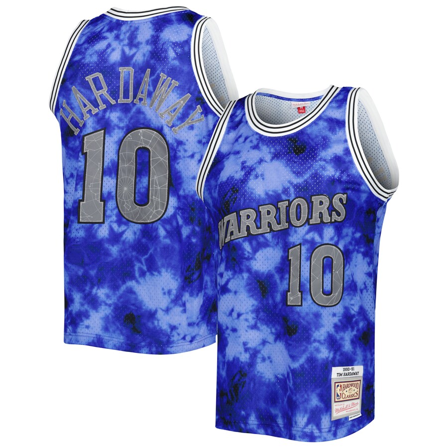 Men's Golden State Warriors Tim Hardaway Mitchell & Ness Blue 1990/91 Galaxy Swingman Jersey - Jersey
