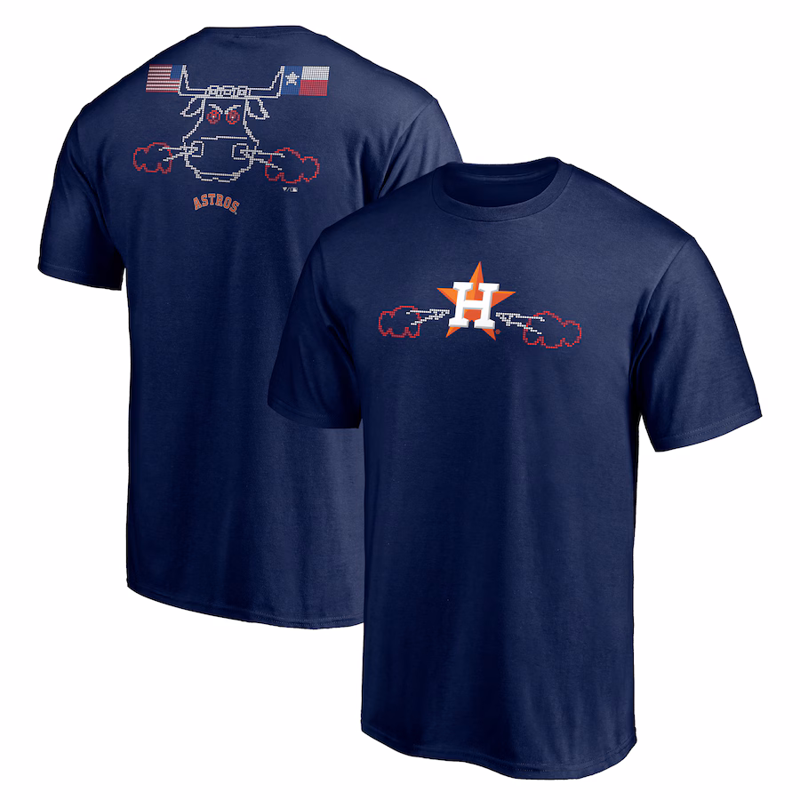 Men's Houston Astros Navy Hometown Collection Scoreboard Bull T-Shirt - Jersey