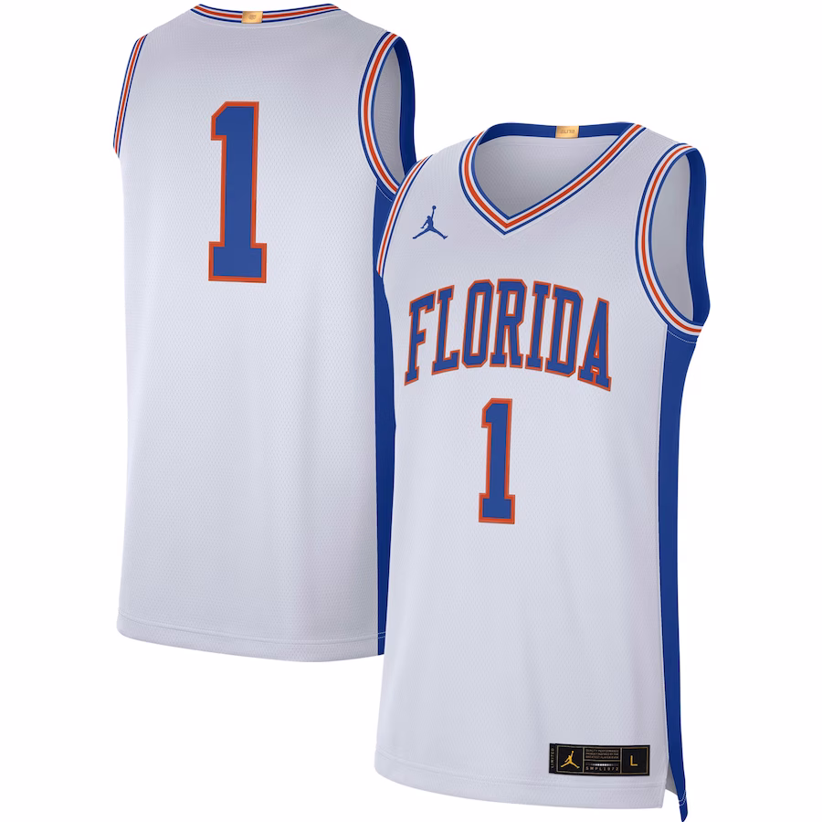 #1 Florida Gators Jordan Brand Retro Limited Jersey - White - Jersey