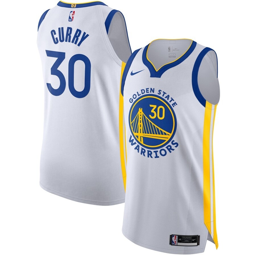 Men's Golden State Warriors Stephen Curry Nike White Authentic Jersey - Association Edition - Jersey