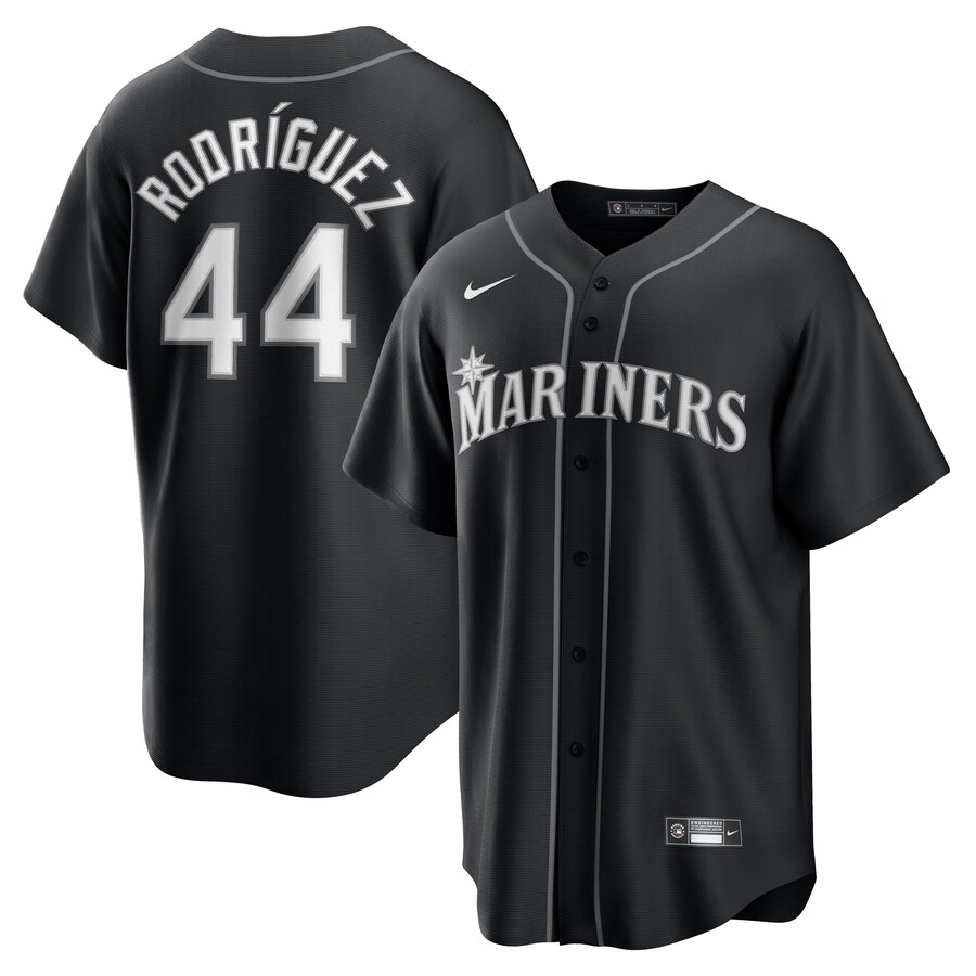 Men's Seattle Mariners Julio Rodríguez Nike Black Lights Out Replica Player Jersey - Jersey