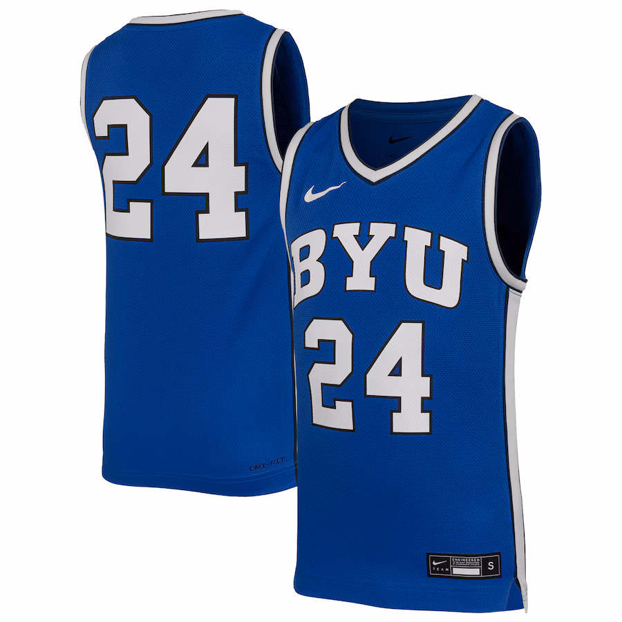 Youth Nike #24 Royal BYU Cougars Replica Basketball Jersey - Jersey