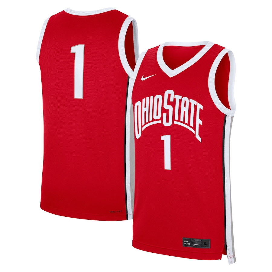 Men's Nike #1 Scarlet Ohio State Buckeyes Road Replica Jersey - Jersey