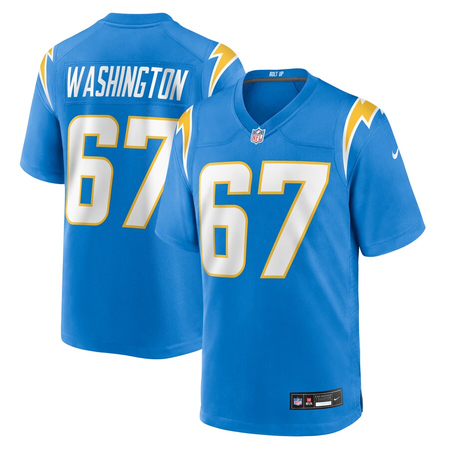 Men's Los Angeles Chargers Savion Washington Nike Powder Blue Team Game Jersey - Jersey