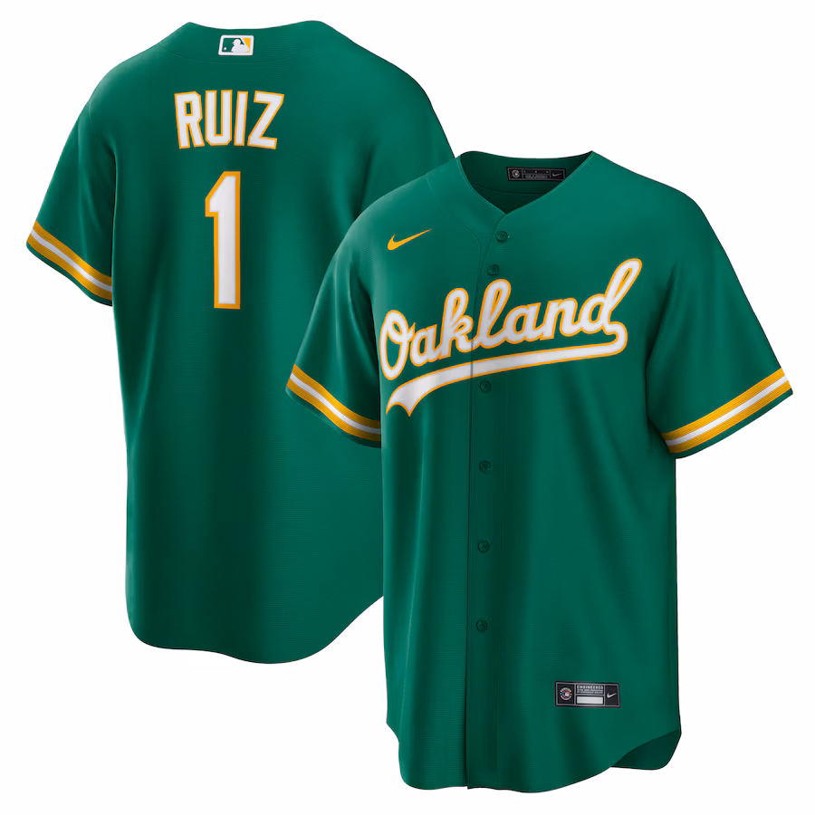 Men's Oakland Athletics Esteury Ruiz Nike Kelly Green Alternate Replica Jersey - Jersey
