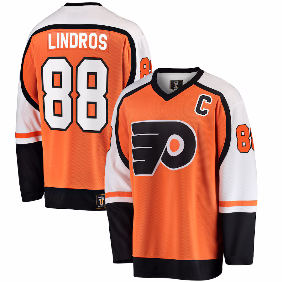 Men's Philadelphia Flyers Eric Lindros Fanatics Orange Premier Breakaway Retired Player Jersey - Jersey