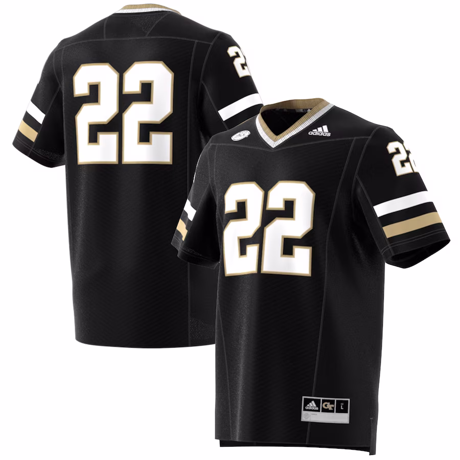 #22 Georgia Tech Yellow Jackets adidas Premier Strategy Jersey - Black - Jersey