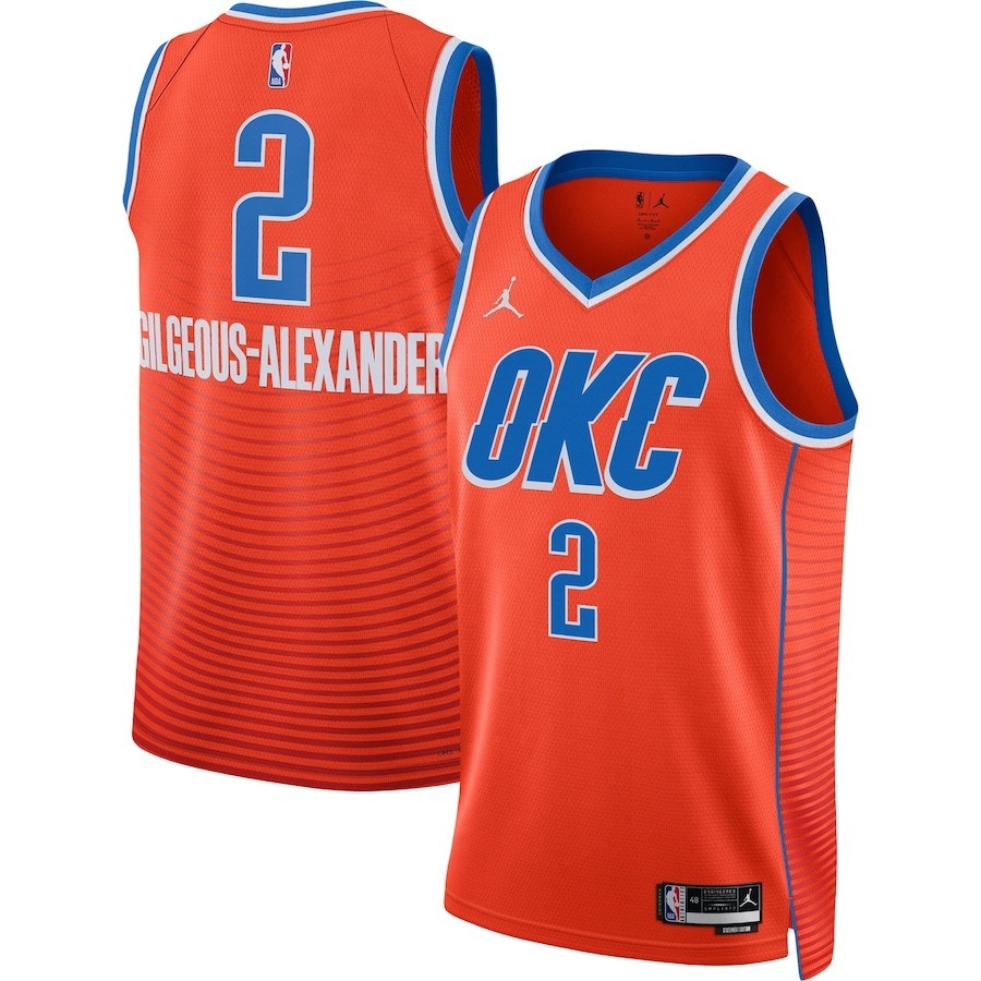 Unisex Oklahoma City Thunder Shai Gilgeous-Alexander Jordan Brand Orange Swingman Jersey - Statement Edition - Jersey