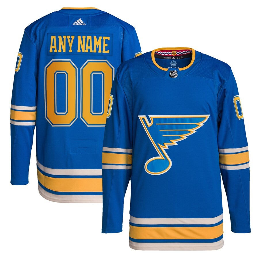 Men's St. Louis Blues adidas Blue Alternate Authentic Pro Custom Jersey - Jersey