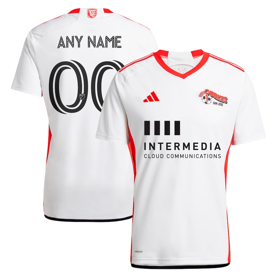 Men's San Jose Earthquakes  adidas White 2024 The 50 Kit Replica Custom Jersey - Jersey