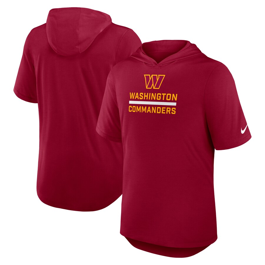 Men's Washington Commanders Nike Burgundy Lockup Tri-Blend Hoodie T-Shirt - Jersey