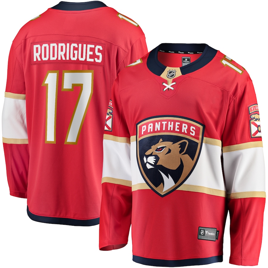 Men's Florida Panthers Evan Rodrigues Fanatics Red Home Breakaway Jersey - Jersey