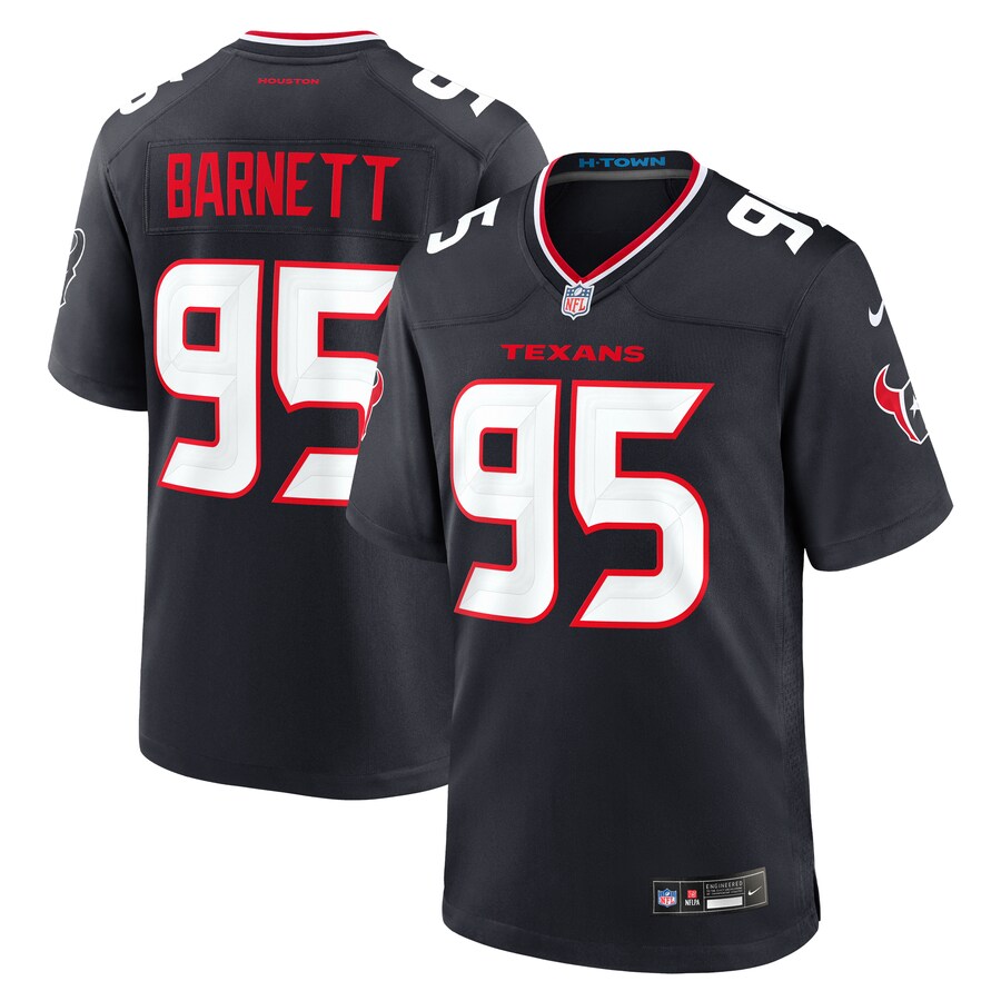Men's Houston Texans Derek Barnett Nike Navy Team Game Jersey - Jersey