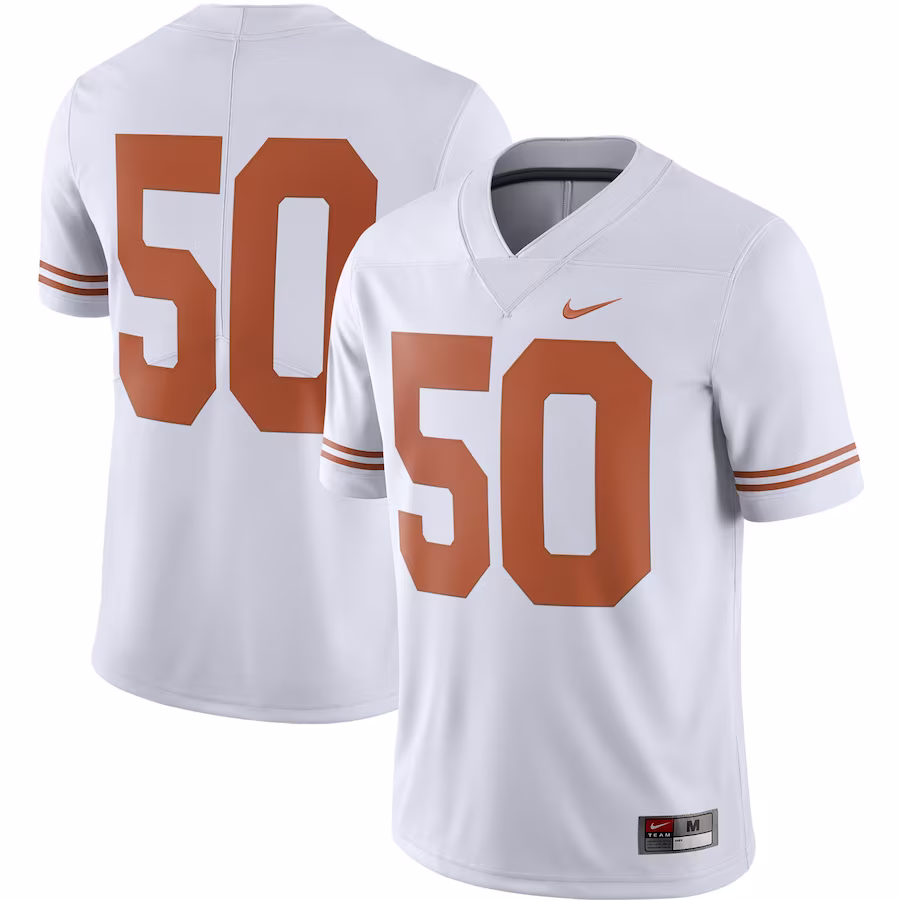 #50 Texas Longhorns Nike College Alternate Limited Jersey - White - Jersey