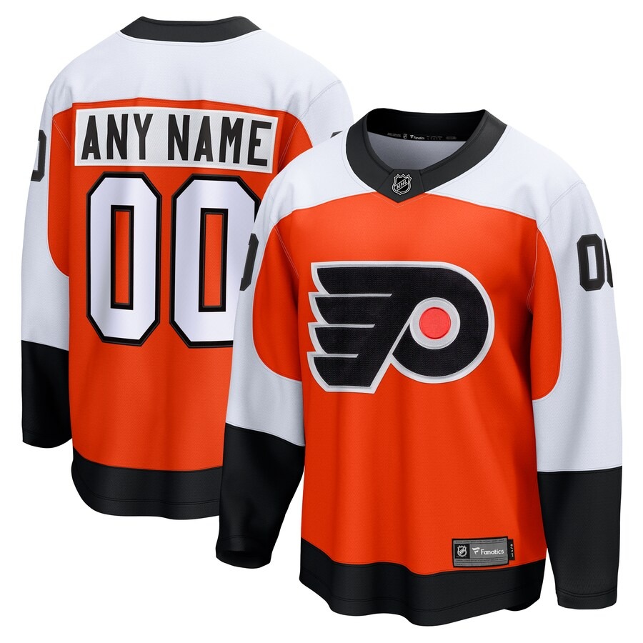 Men's Philadelphia Flyers Fanatics Branded Burnt Orange Home Premier Breakaway Custom Jersey - Jersey