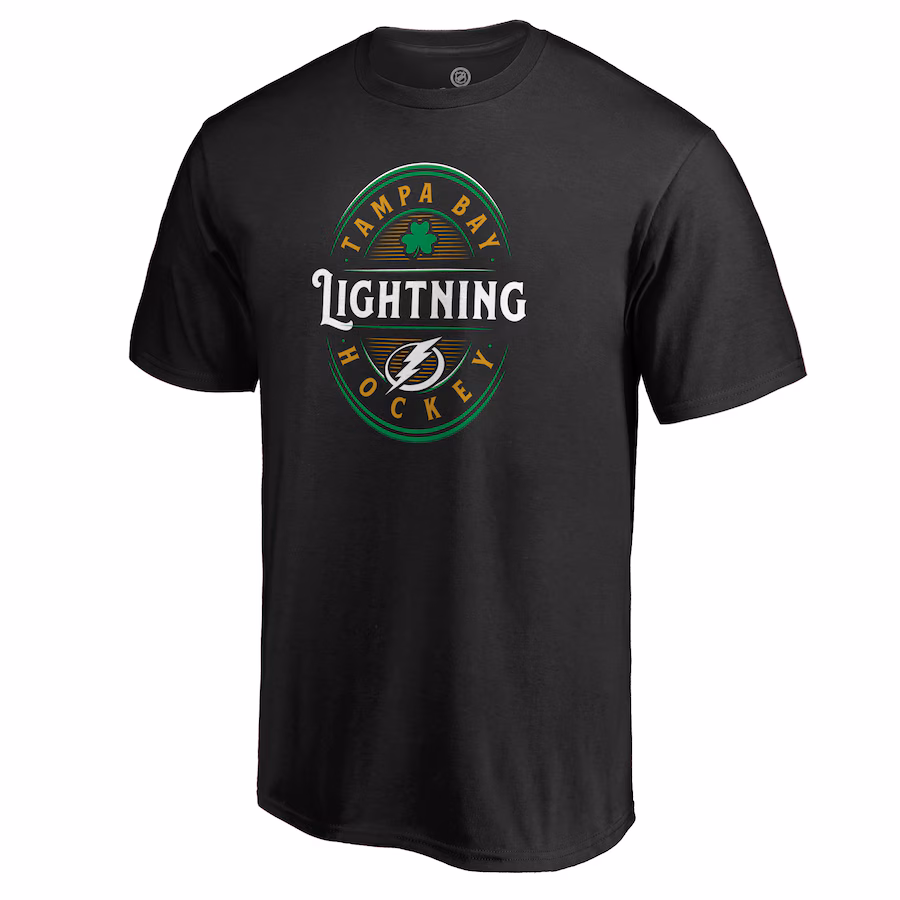 Men's Tampa Bay Lightning Black St. Patrick's Day Forever Lucky T-Shirt - Jersey
