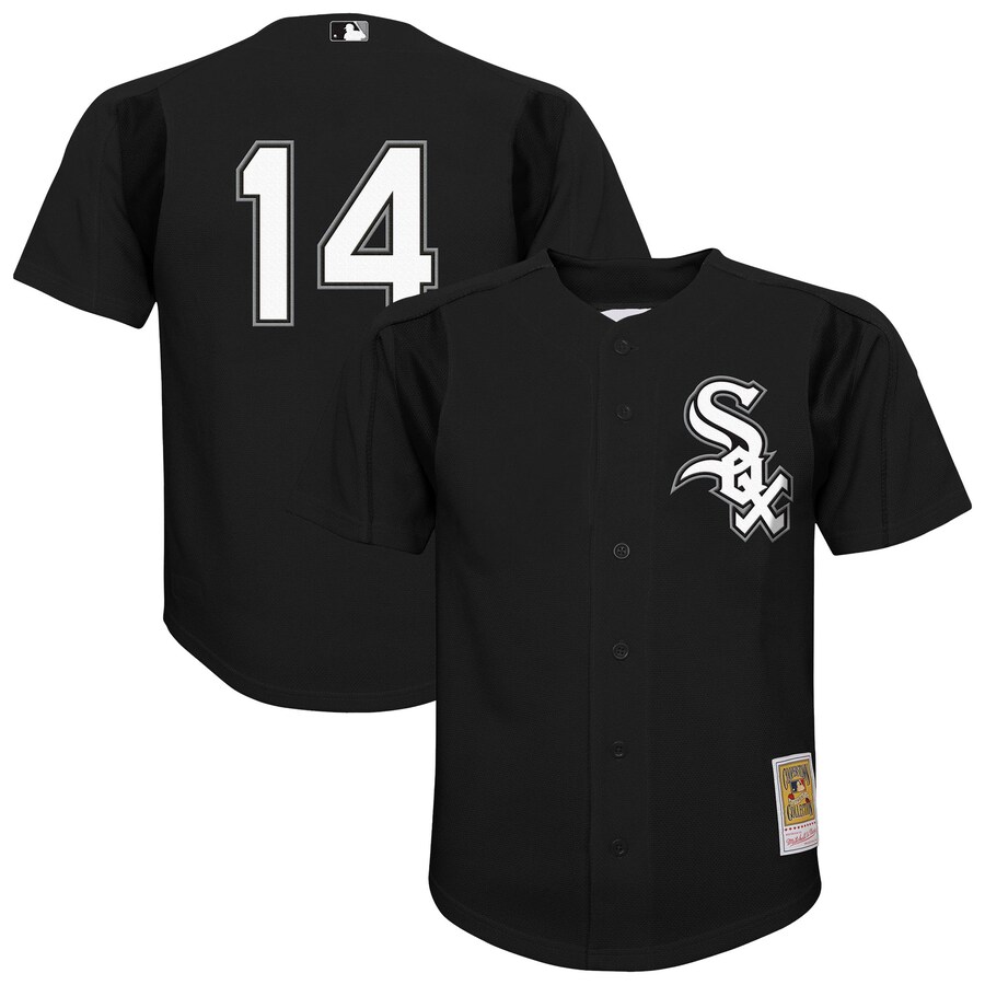 Youth Chicago White Sox Paul Konerko Mitchell & Ness Black Mesh Batting Practice Jersey - Jersey