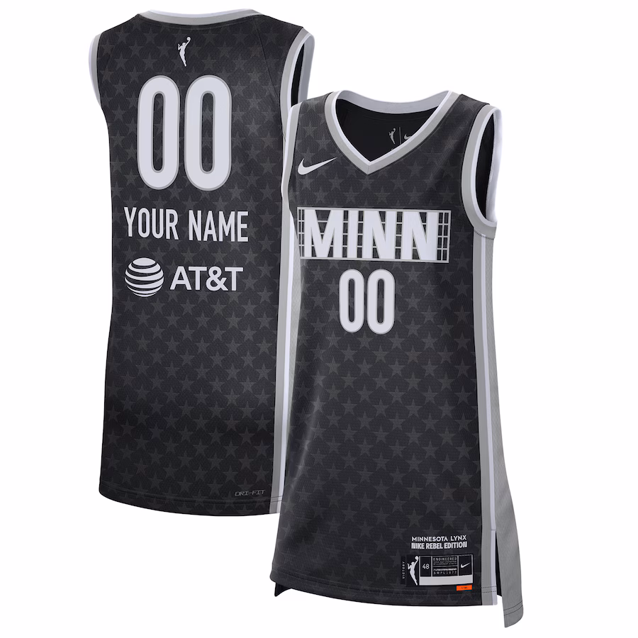 Unisex Minnesota Lynx Nike Black 2021 Rebel Edition Victory Custom Jersey - Jersey