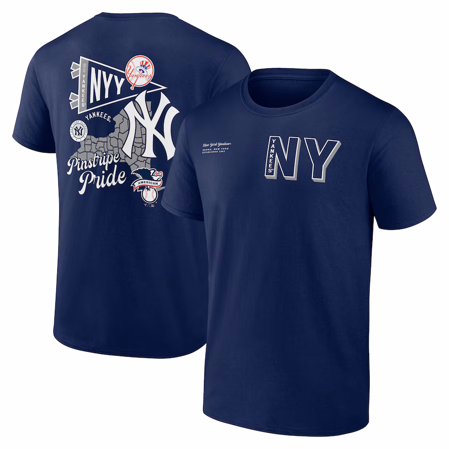 Men's New York Yankees Navy Split Zone T-Shirt - Jersey