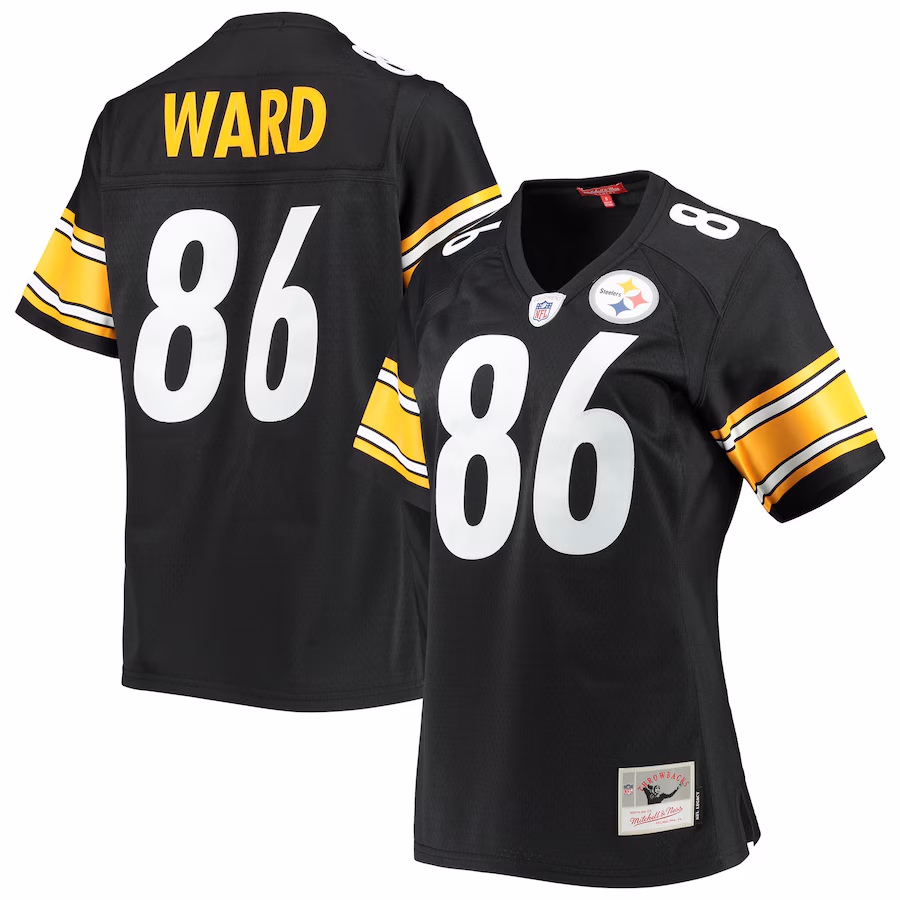 Women's Pittsburgh Steelers Hines Ward Mitchell & Ness Black Legacy Replica Player Jersey - Jersey