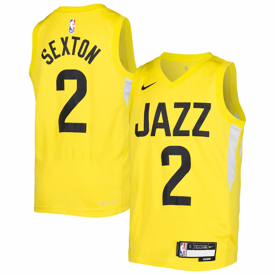 Youth Utah Jazz Collin Sexton Nike Yellow Swingman Jersey - Icon Edition - Jersey