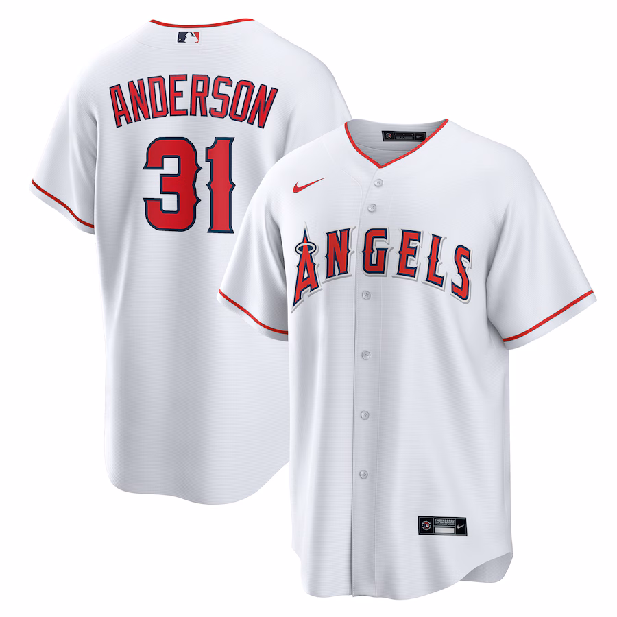 Men's Los Angeles Angels Tyler Anderson Nike White Home Replica Jersey - Jersey