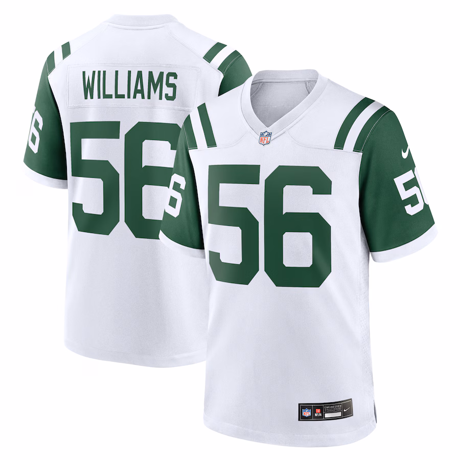Men's New York Jets Quincy Williams Nike White Alternate Game Jersey - Jersey