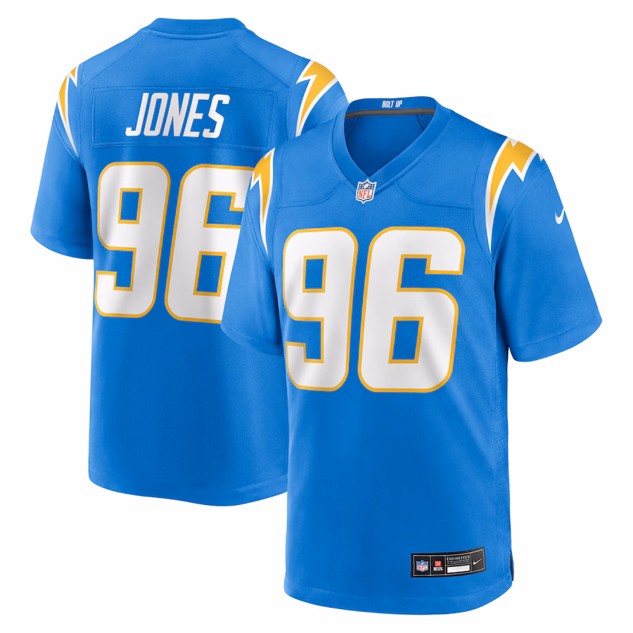 Men's Los Angeles Chargers Naquan Jones Nike Powder Blue Team Game Jersey - Jersey