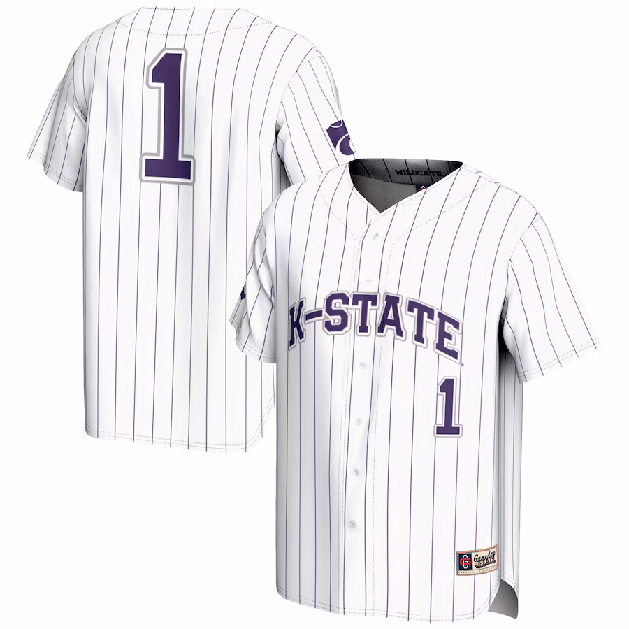 Men's GameDay Greats #1 White Kansas State Wildcats Lightweight Baseball Jersey - Jersey