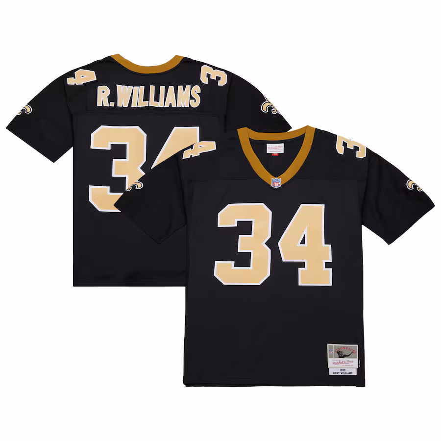 Men's New Orleans Saints Ricky Williams Mitchell & Ness Black 1999 Legacy Replica Jersey - Jersey