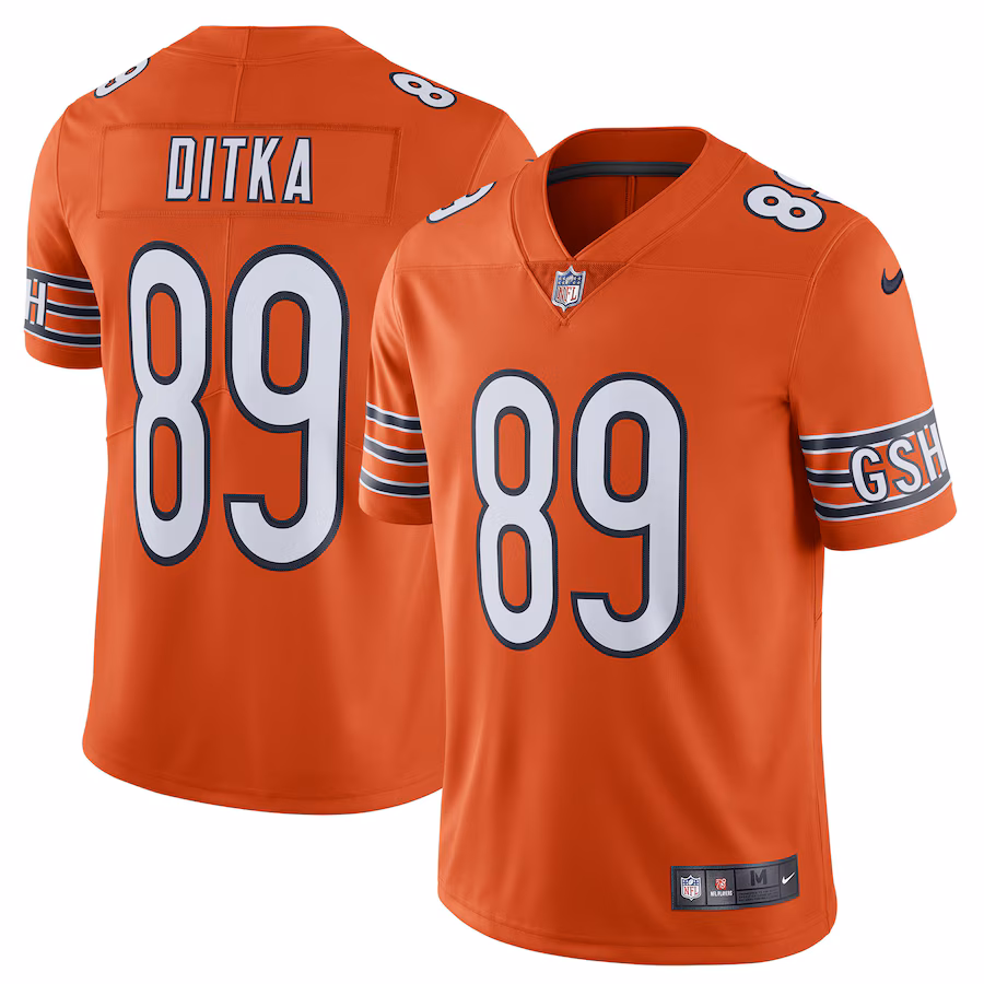 Men's Chicago Bears Mike Ditka Nike Orange Alternate Vapor Untouchable Limited Retired Player Jersey - Jersey