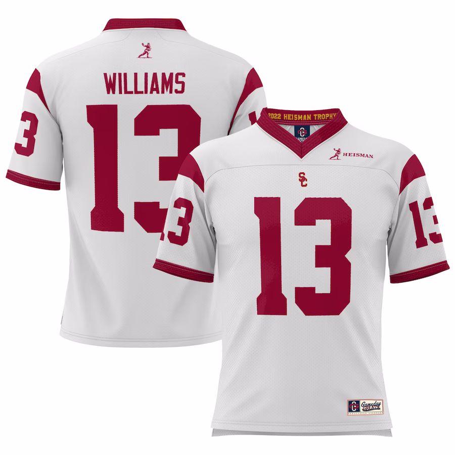 Caleb Williams USC Trojans GameDay Greats Youth Heisman Memorial Jersey Lightweight- White - Jersey