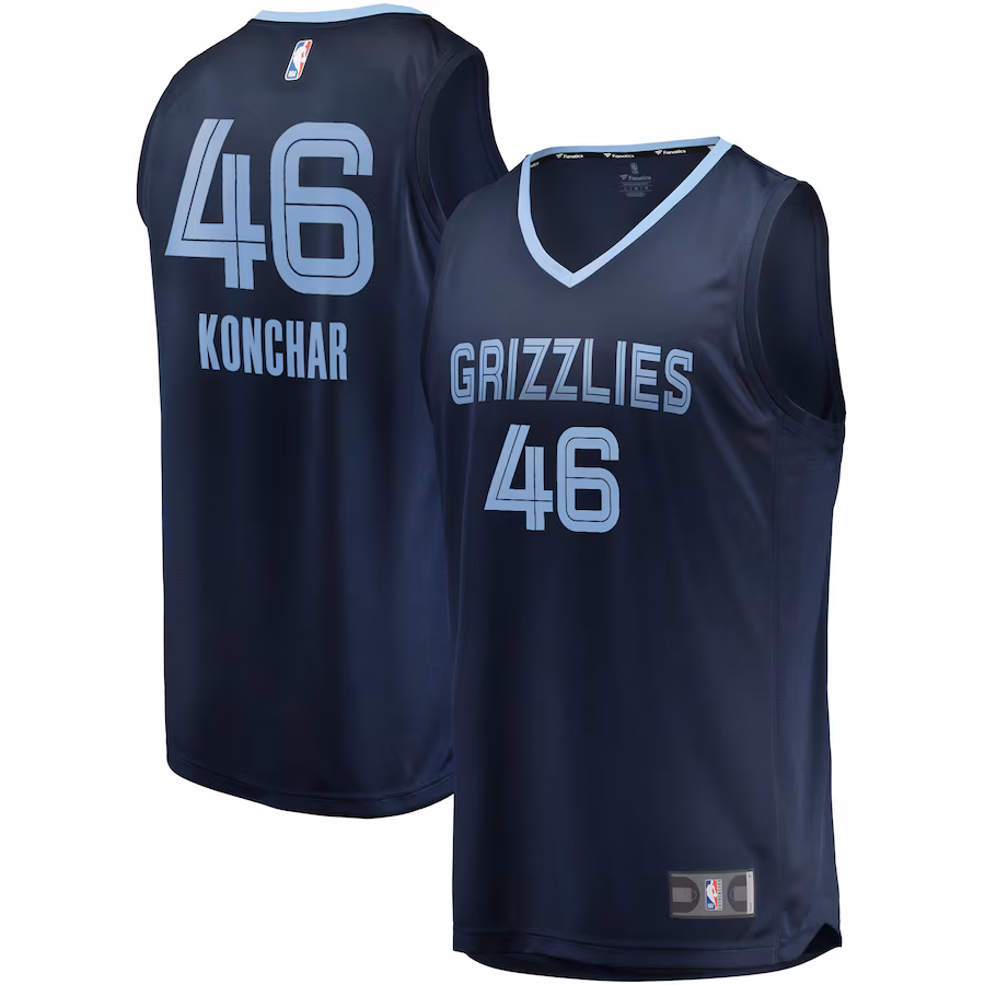Men's Memphis Grizzlies John Konchar Fanatics Navy Fast Break Replica Jersey - Icon Edition - Jersey