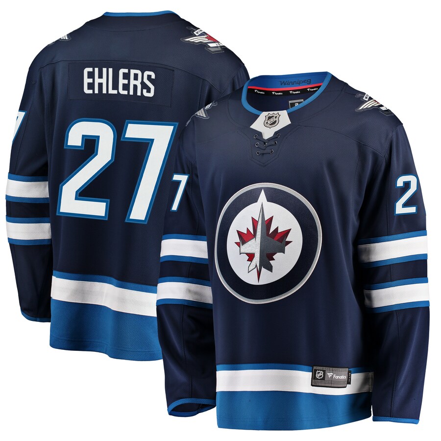 Men's Winnipeg Jets Nikolaj Ehlers Fanatics Branded Navy Breakaway Replica Jersey - Jersey