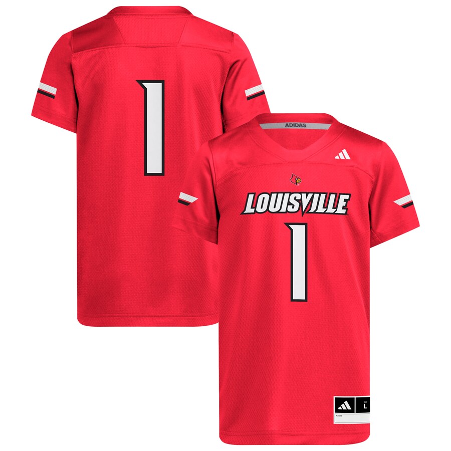 Youth adidas #1 Red Louisville Cardinals Replica Jersey - Jersey