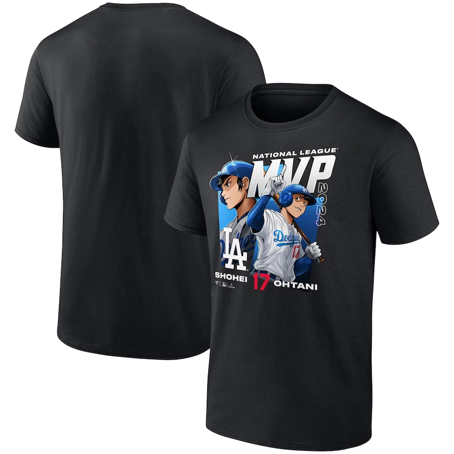 Men's Los Angeles Dodgers Shohei Ohtani Black 2024 National League MVP Fanatics Exclusive Anime T-Shirt - Jersey