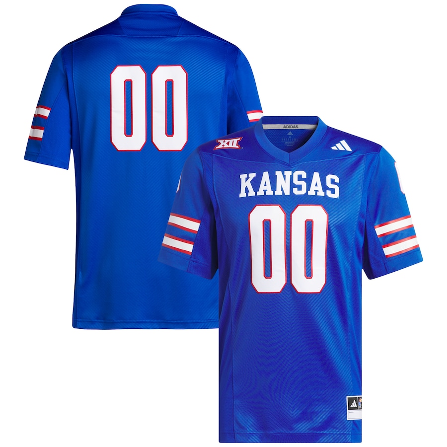 Men's adidas #00 Royal Kansas Jayhawks Premier Football Jersey - Jersey