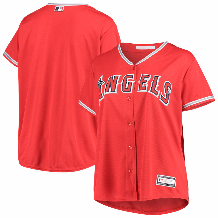 Women's Los Angeles Angels Red Plus Size Alternate Replica Team Jersey - Jersey