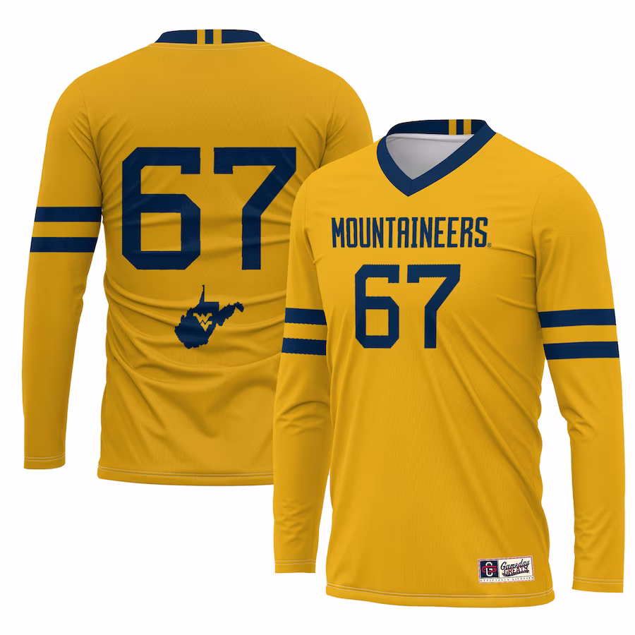 #67 West Virginia Mountaineers GameDay Greats Youth Lightweight Women's Volleyball Jersey - Gold - Jersey