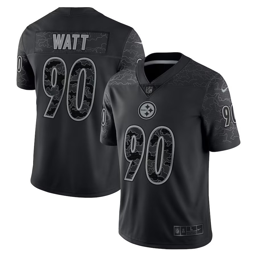 Men's Pittsburgh Steelers T.J. Watt Nike Black RFLCTV Limited Jersey - Jersey