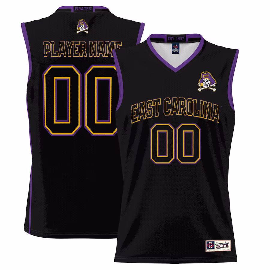 ECU Pirates GameDay Greats Unisex Lightweight NIL Pick-A-Player Basketball Jersey - Black - Jersey