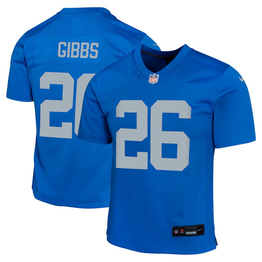 Youth Detroit Lions Jahmyr Gibbs Nike  Blue Alternate Game Jersey - Jersey