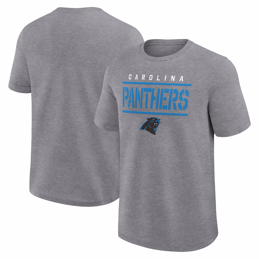 Men's Carolina Panthers Fanatics Heather Gray Big & Tall Top Notch T-Shirt - Jersey