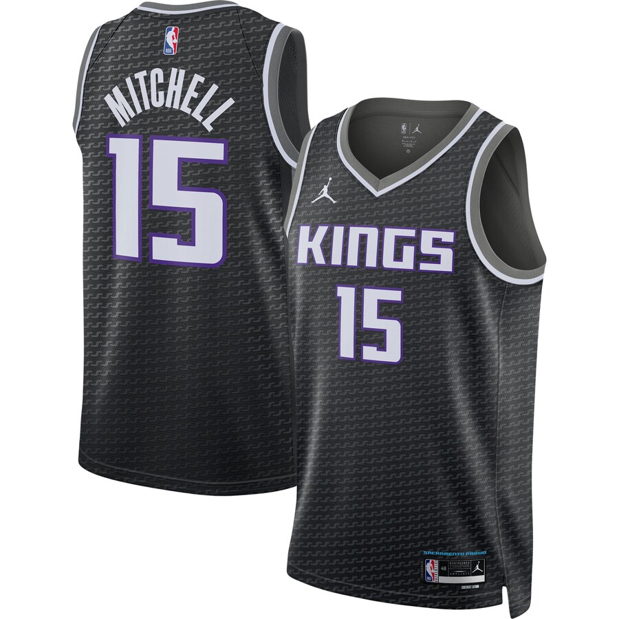 Unisex Sacramento Kings Davion Mitchell Jordan Brand Black Swingman Jersey - Statement Edition - Jersey