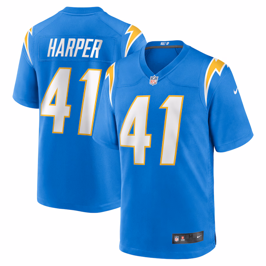 Men's Los Angeles Chargers Thomas Harper Nike  Powder Blue Team Game Jersey - Jersey
