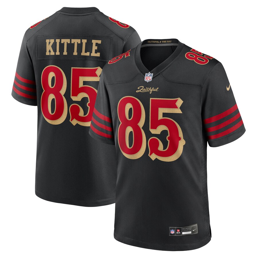 Men's San Francisco 49ers George Kittle Nike Black 2025 Rivalries Collection Game Jersey - Jersey