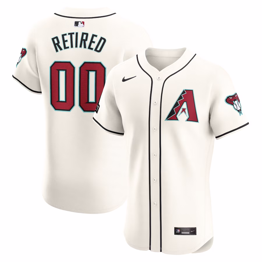 Men's Arizona Diamondbacks Nike White Home Elite Pick-A-Player Retired Roster Patch Jersey - Jersey