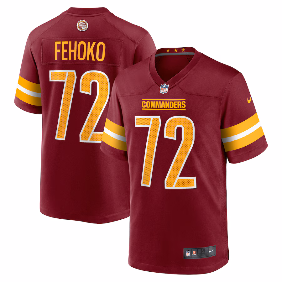 Men's Washington Commanders Viliami Fehoko Jr. Nike Burgundy Team Game Jersey - Jersey