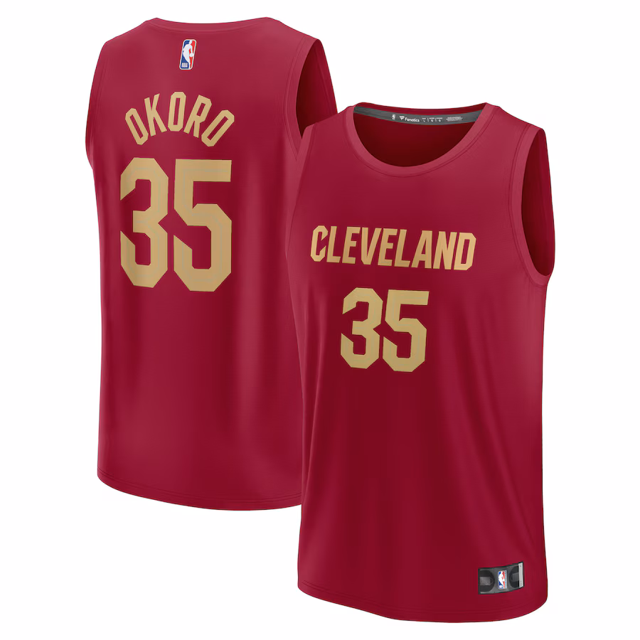 Men's Cleveland Cavaliers Isaac Okoro Fanatics Wine Fast Break Replica Jersey - Icon Edition - Jersey