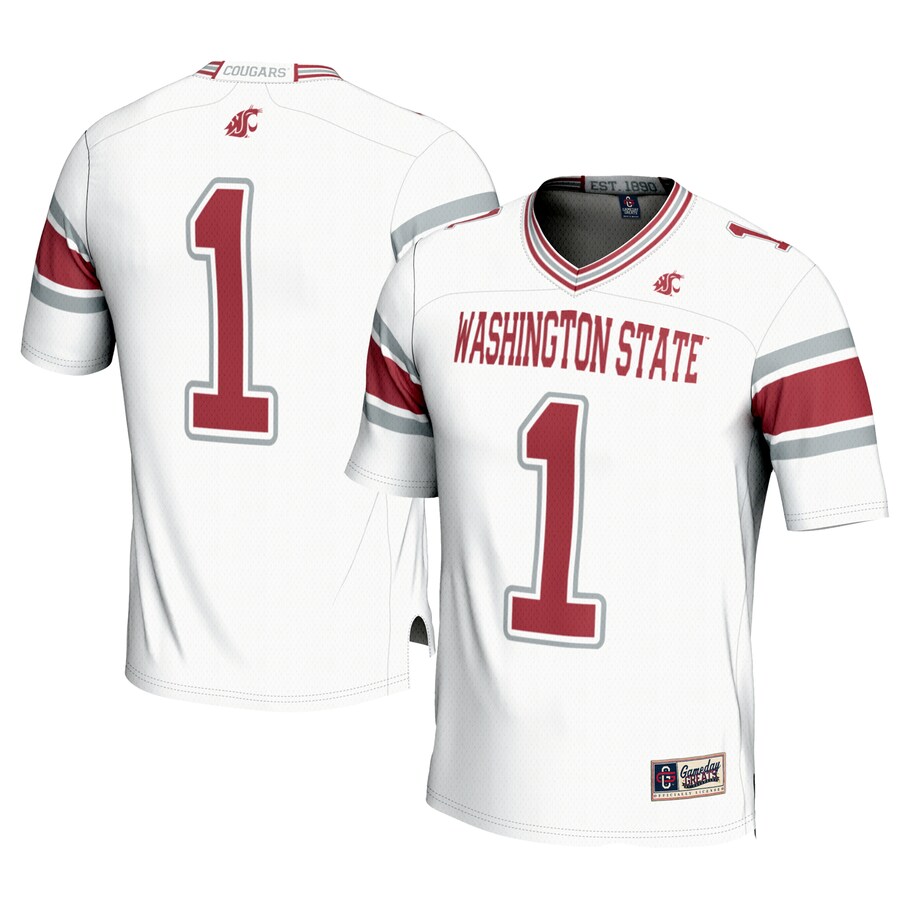 Men's GameDay Greats #1 White Washington State Cougars Football Jersey - Jersey